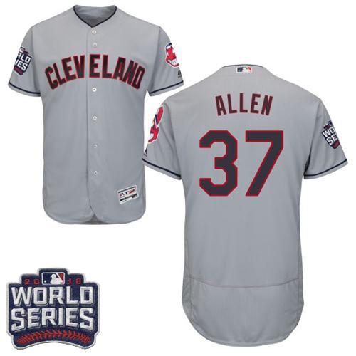 Indians #37 Cody Allen Grey Flexbase Authentic Collection 2016 World Series Bound Stitched MLB Jersey